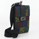 【中古良品】FENDI フェンディ ショルダーバッグ 7AS120 フォンホルダー ズッカ ユニセックス ブラック