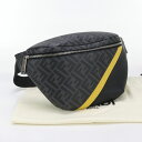 【中古良品】FENDI フェンディ ボディバッグ 7VA434 ベルトバッグ ダイアゴナル メンズ グレー