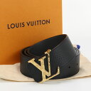 【中古良品】LOUIS VUITTON ルイヴィトン ベルト M0333S ベルト・LV ダミエ リバーシブル メンズ ブラック 100
