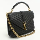 【中古良品】SAINT LAURENT サンローラン ハンドバッグ 428056 2WAYバッグ カレッジ レディース ブラック