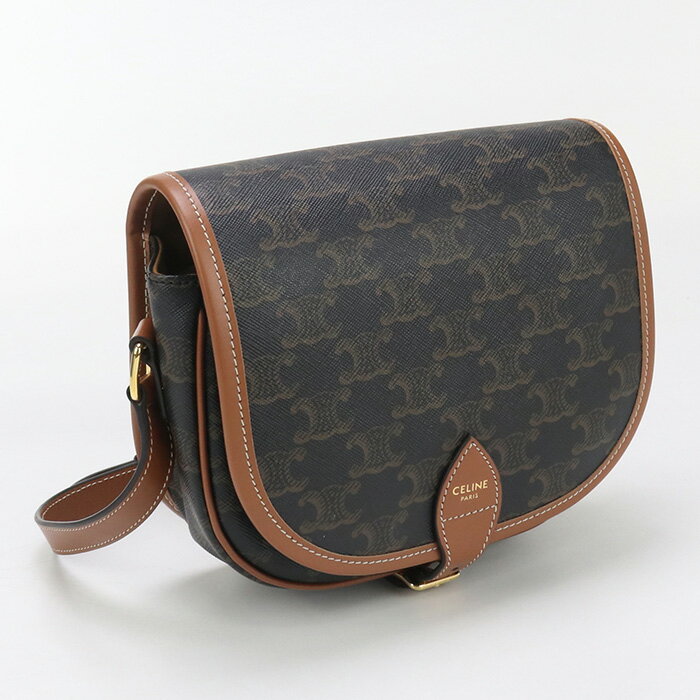 【中古良品】CELINE セリーヌ 斜め掛け ショルダーバッグ 19150 2BZJ 04LU ミディアム フォルコ バッグ トリオンフキャンバス レディース ブラウン