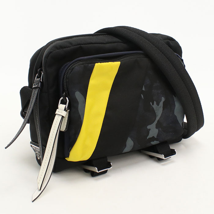 乐天商城 - 【中古美品】PRADA プラダ 斜め掛け ショルダーバッグ 2VH043 メンズ ブラック