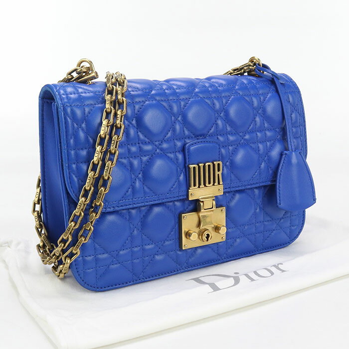 【中古良品】DIOR ディオール ショルダーバッグ チェーン アディクト レディース ブルー