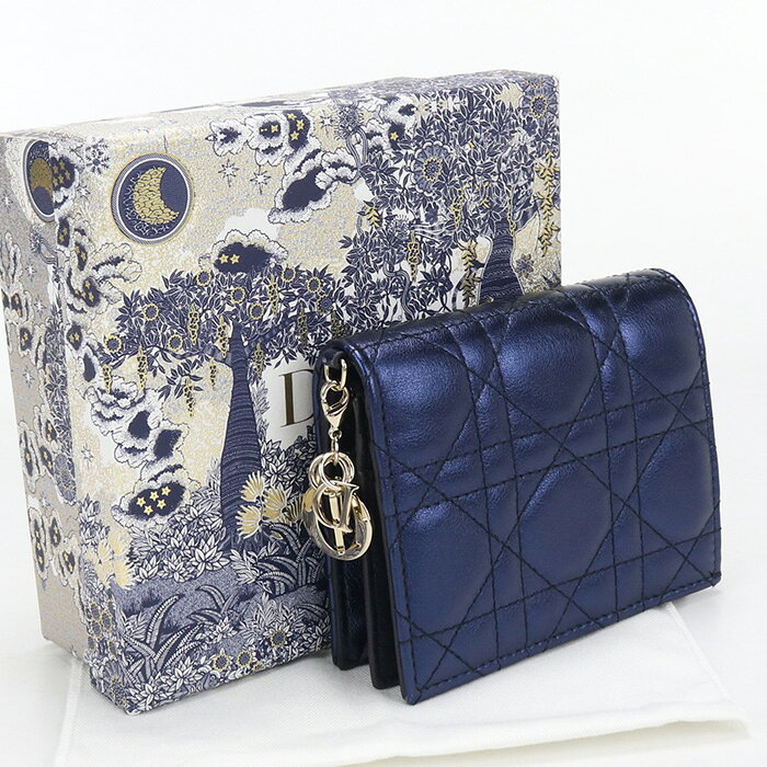 値下げしました！正規品dior 財布 くすみブルー☆ DIOR | 【日本限定】Dior Oblique Lotus ウォレット ディオール