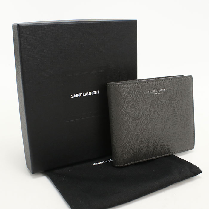 SAINT LAURENT グレー 二つ折り財布 折り財布 サンローラン サンローラン(SAINT LAURENT)サンローラン カサンドラ 二つ折り財布