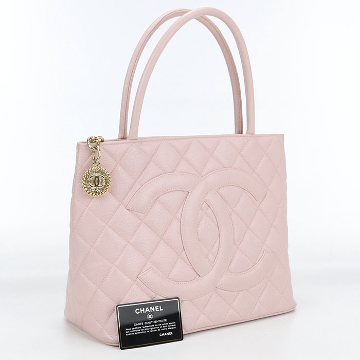 【中古良品】CHANEL シャネル トートバッグ A01804 復刻トート レディース ピンク