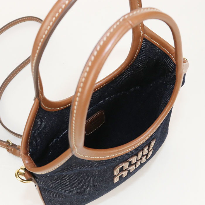 【中古・未使用】MIUMIU(OUTLET) ミュウミュウ アウトレット ショルダーバッグ 5BA281 ミニ　2WAY アイビー レディース ネイビー