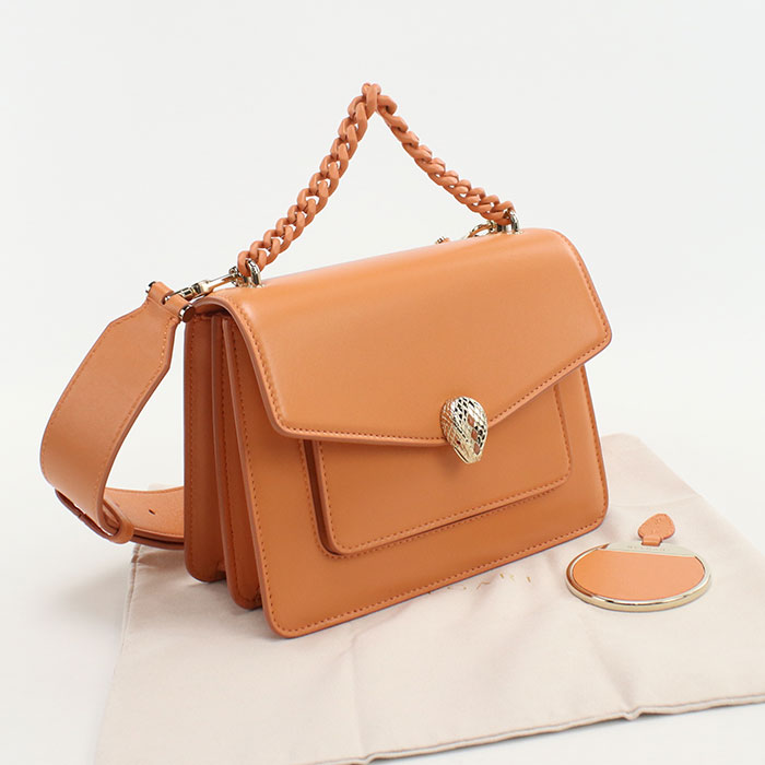 Rakuten - 【中古良品】BVLGARI ブルガリ ショルダーバッグ 2WAY セルペンティフォーエバー レディース オレンジ