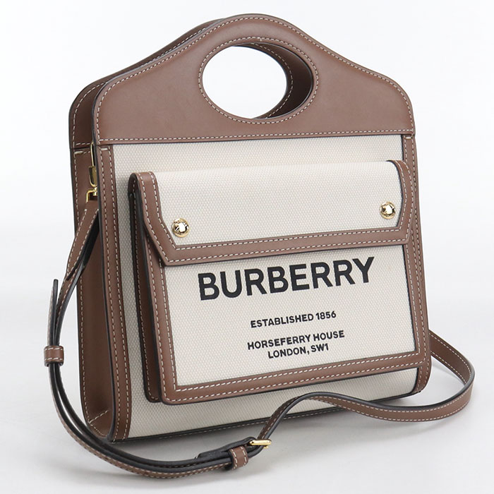 【中古良品】BURBERRY バーバリー ハンドバッグ 80393611 ミニポケットバッグ　2WAY レディース ベージュ
