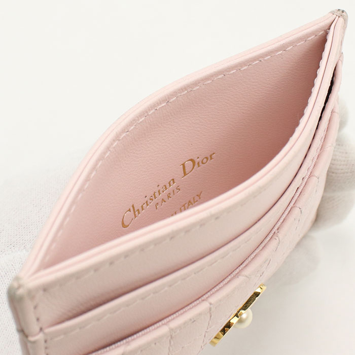【中古良品】DIOR ディオール カードケース フリージアカードホルダー ディオールジョリー レディース ピンク