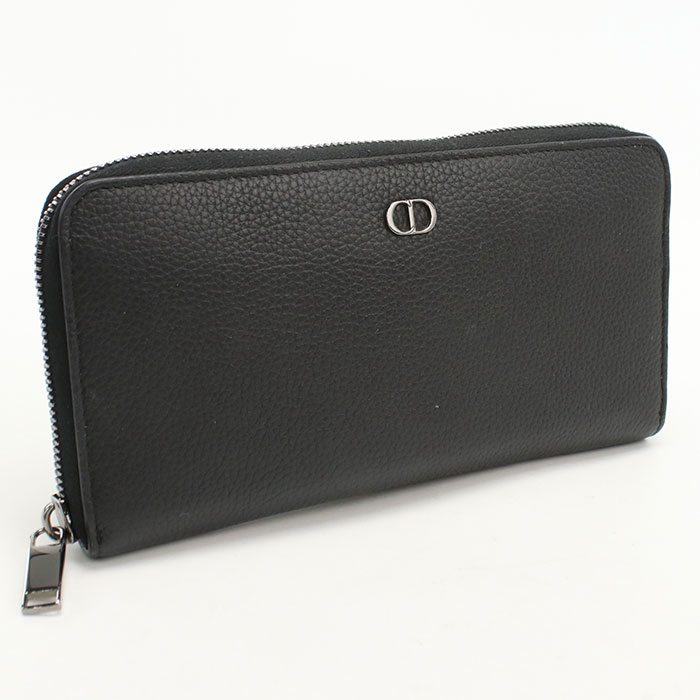 【大開運日ポイント10倍！3/5迄】【中古良品】DIOR ディオール 長財布ラウンドファスナー 2ESBC252CDI ロングジップウォレット CD アイコン メンズ ブラック