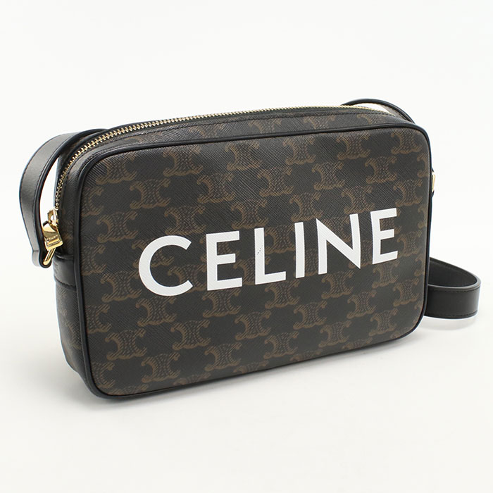 Rakuten - 【4日20時〜限定クーポン】【中古良品】CELINE セリーヌ 斜め掛け ショルダーバッグ 194502CIM.38OG ミディアム メッセンジャーバッグ トリオンフキャンバス メンズ ブラウン