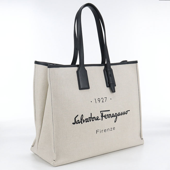 Rakuten - 【中古・未使用】FERRAGAMO フェラガモ トートバッグ 24 0842 ユニセックス ベージュ