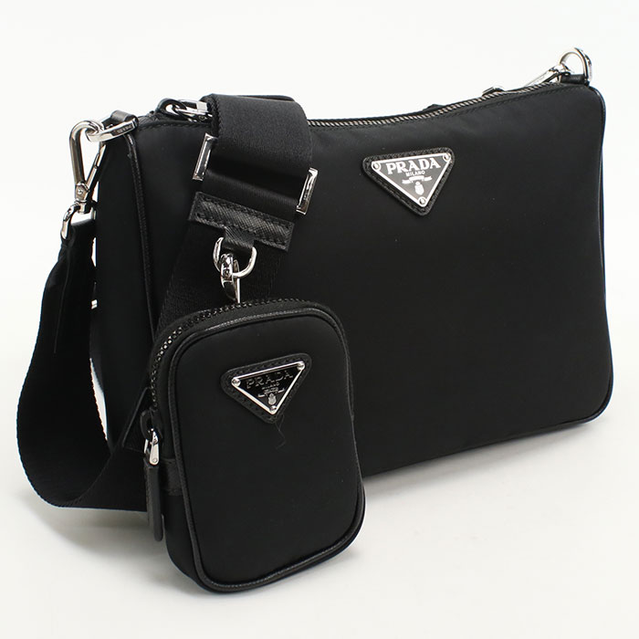 PRADA - 【中古良品】PRADA プラダ 斜め掛け ショルダーバッグ 2VH113 メンズ ブラック