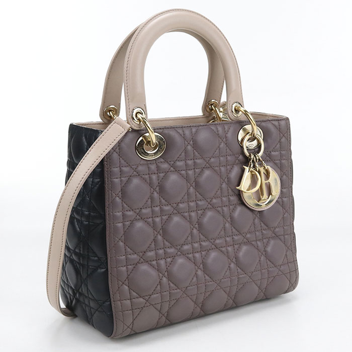 【中古良品】DIOR ディオール トートバッグ M0565ONGE バッグ ミディアム 2WAY レディディオール レディース パープル