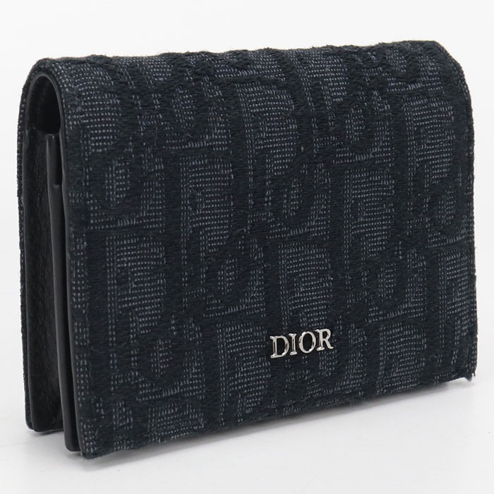 【中古良品】DIOR ディオール 名刺入れ ビジネスカードホルダー ディオール オブリーク メンズ ブラック