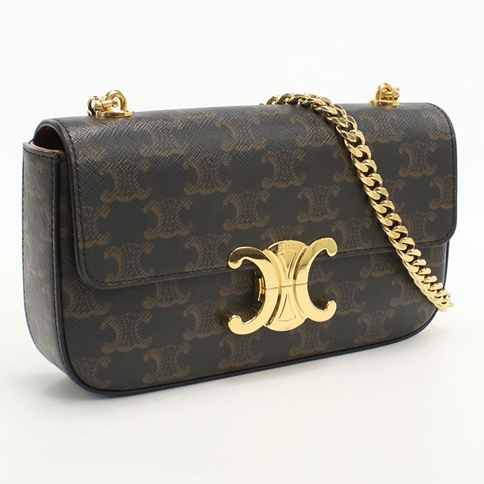 乐天商城 - 【中古・未使用】CELINE セリーヌ ショルダーバッグ チェーン トリオンフキャンバス レディース ブラウン