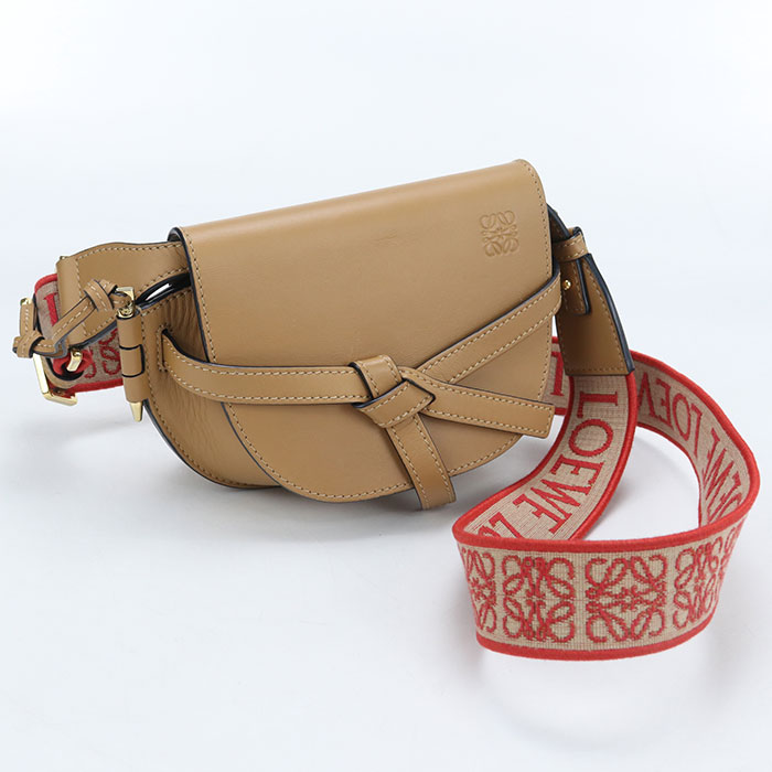 Rakuten - 【4日20時〜限定クーポン】【中古良品】LOEWE ロエベ 斜め掛け ショルダーバッグ ゲートデュアル ミニ レディース ブラウン