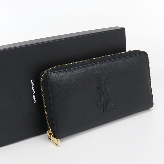Rakuten - 【中古良品】SAINT LAURENT サンローラン 長財布ラウンドファスナー 352904 フルジップウォレット レディース ブラック