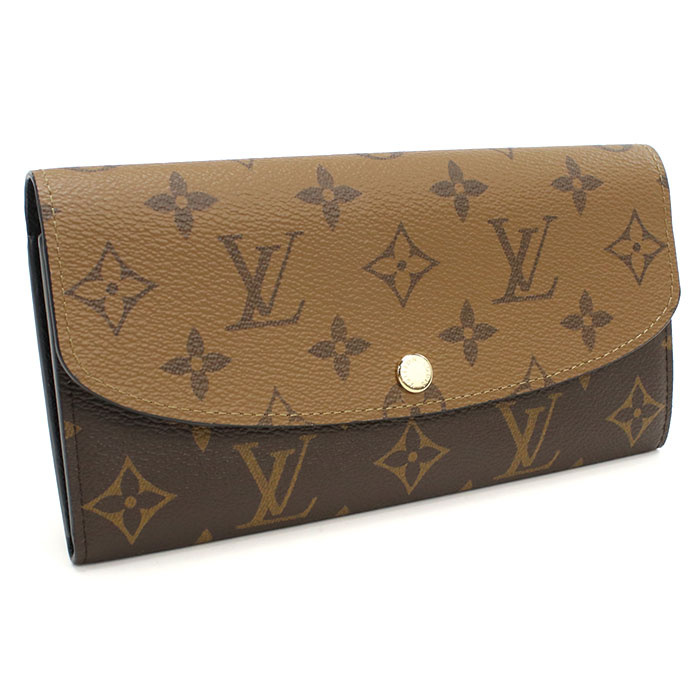 Rakuten - 【4日20時〜限定クーポン】LOUIS VUITTON ルイヴィトン ニつ折り長財布 小銭入付き M82157 モノグラム・リバース レディース ブラウン