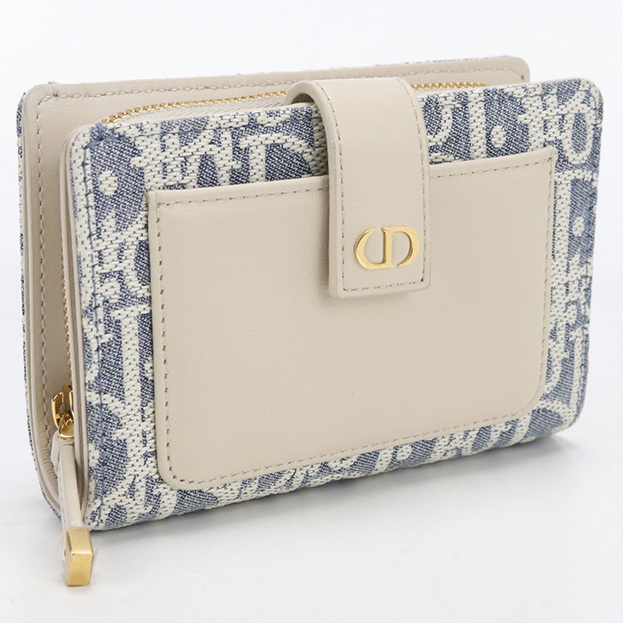 CHRISTIAN DIOR - 【中古良品】DIOR ディオール 二折財布 ディタニーウォレット 30モンテーニュ レディース ブルー
