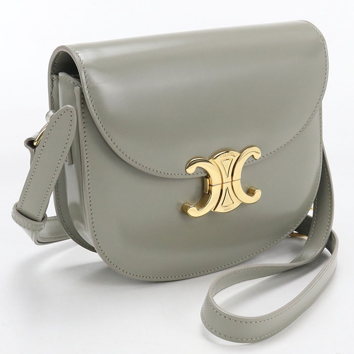 Rakuten - 【中古良品】CELINE セリーヌ 斜め掛け ショルダーバッグ トリオンフ レディース グレー