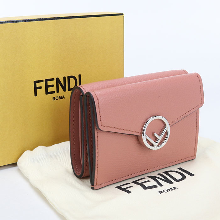 乐天商城 - 【中古良品】FENDI フェンディ 三つ折り財布 8M0395 エフイズフェンディ レディース ピンク