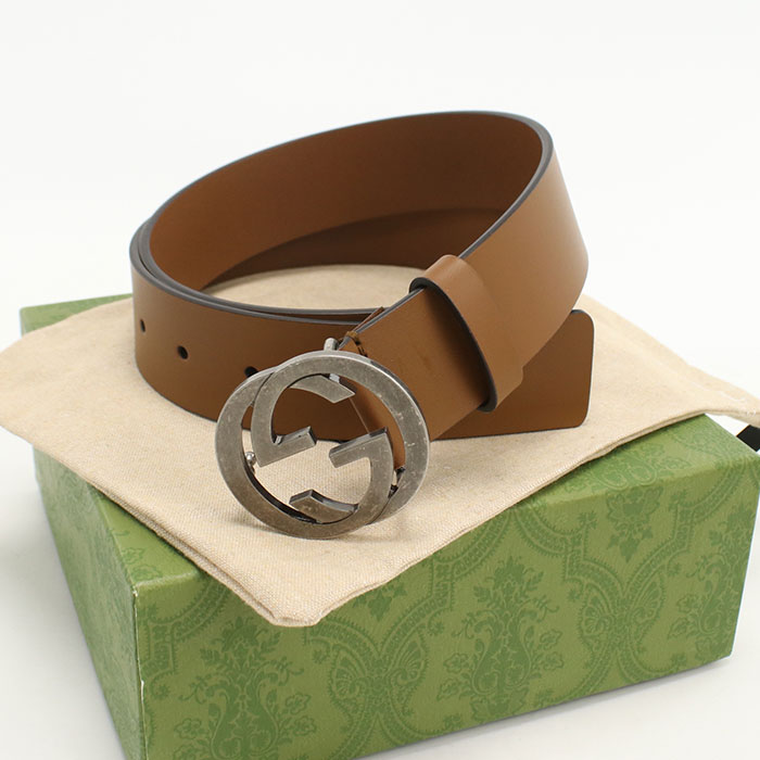 Rakuten - 【中古・未使用】GUCCI グッチ ベルト 546389 インターロッキングG メンズ ブラウン #85
