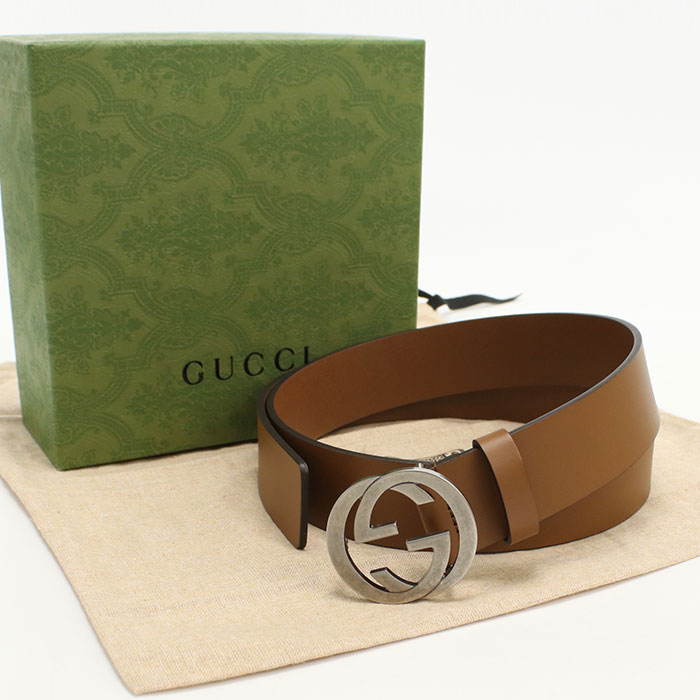 Rakuten - 【中古・未使用】GUCCI グッチ ベルト 546389 インターロッキングG メンズ ブラウン #90
