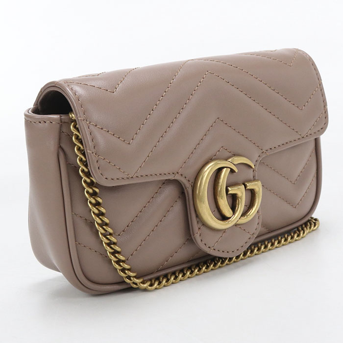 Rakuten - 【中古良品】GUCCI グッチ ショルダーバッグ 476433 ミニバッグ GGマーモント レディース ベージュ