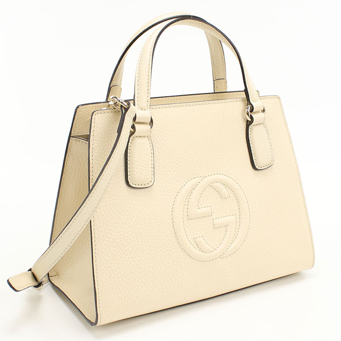 Rakuten - 【中古良品】GUCCI グッチ ハンドバッグ 607722 2WAY ソーホー レディース アイボリー
