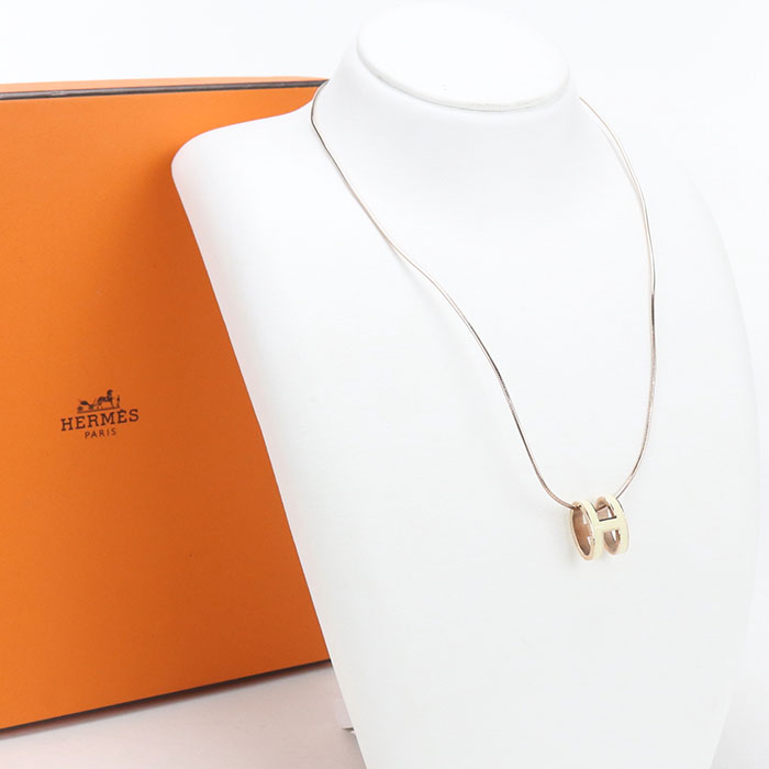 Pink - 【中古良品】HERMES エルメス ネックレス POP H レディース アイボリー