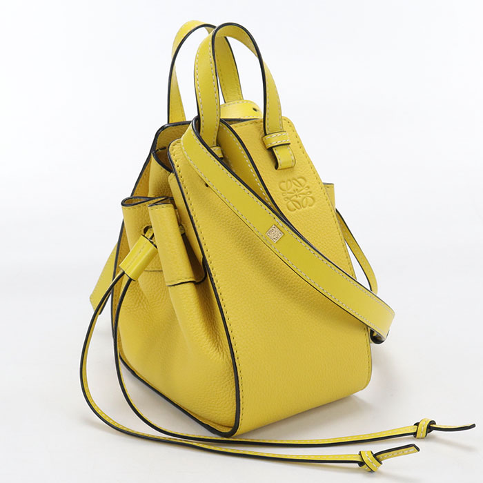 【中古良品】LOEWE ロエベ ハンドバッグ ドローストリングバッグ 2WAY ハンモックミニ レディース イエロー