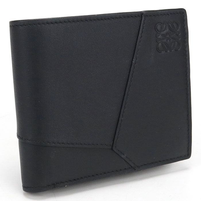 Rakuten - 【中古良品】LOEWE ロエベ 二つ折り財布 バイフォールドコインウォレット パズル メンズ ブラック