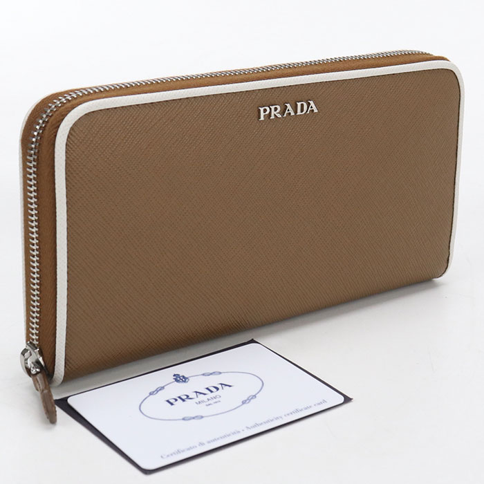 プラダ 長財布 二つ折り 編み込み レザー 三角プレート シルバー ブラウン 茶 楽天市場】プラダ 財布 二つ折り（形状（財布）長財布（かぶせ蓋