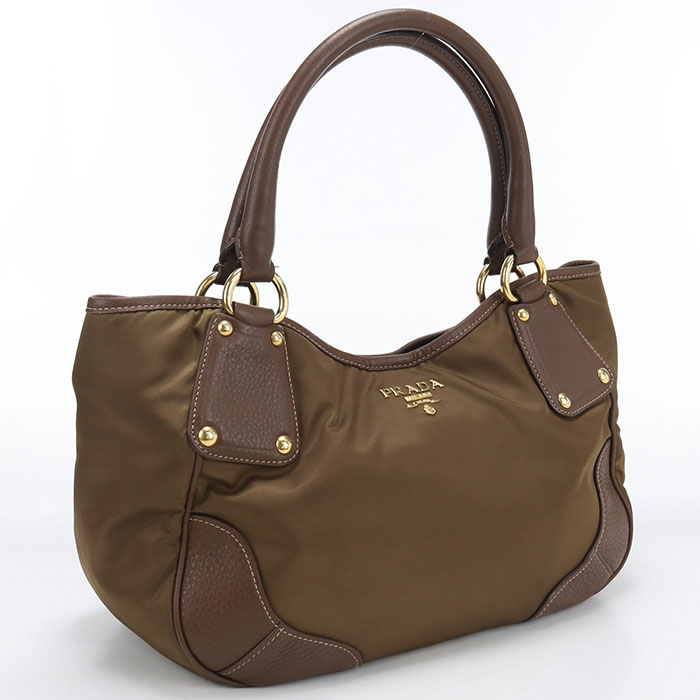 【中古良品】PRADA プラダ トートバッグ BR4635 レディース ブラウン