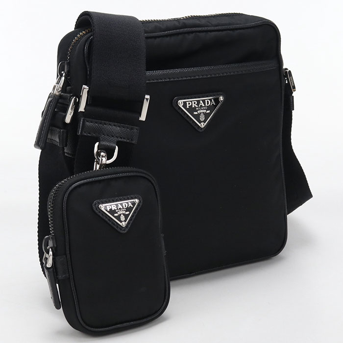 PRADA プラダ ショルダーバッグ 肩掛け 斜め掛け トライアングルロゴ メンズ レディース 男女兼用 2VH112 ナイロン    ブラック 黒 シルバー金具 ユニセックス【中古品】 楽天市場】2vh112の通販