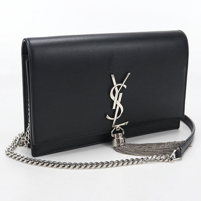 Rakuten - 【4日20時〜限定クーポン】【中古良品】SAINT LAURENT サンローラン チェーンウォレット 452159 ケイト レディース ブラック