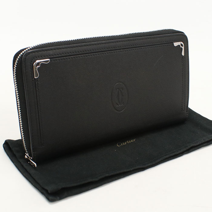 樂天商城 - 【中古良品】CARTIER カルティエ 長財布ラウンドファスナー L3001489 ジップ インターナショナルウォレット マスト レディース ブラック
