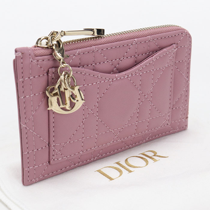 CHRISTIAN DIOR - 【中古・未使用】DIOR ディオール コインケース コスモスジップカードホルダー レディディオール レディース ピンク