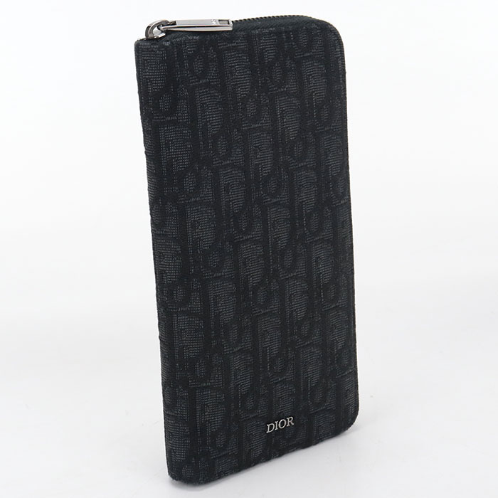 乐天商城 - 【中古】DIOR ディオール 長財布ラウンドファスナー 2ESBC317YSE_H03E ロングジップウォレット ディオールオブリーク メンズ ブラック