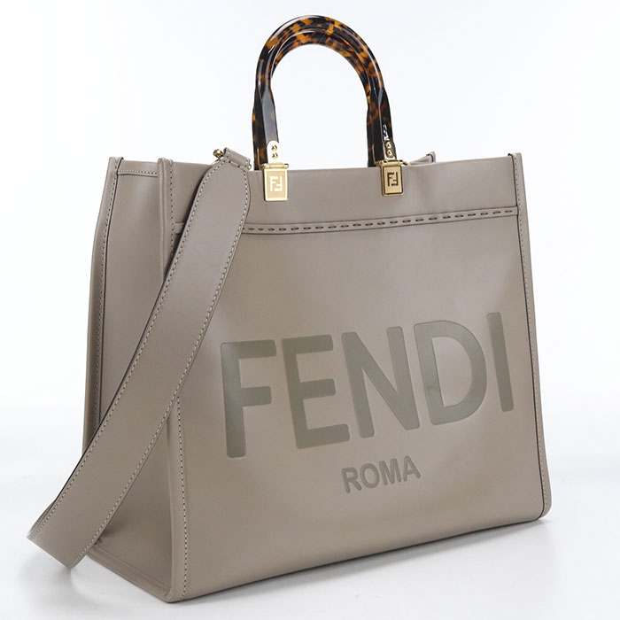Rakuten - 【中古良品】FENDI フェンディ トートバッグ 8BH386 サンシャイン ミディアム 2WAY レディース グレー