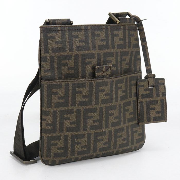 Rakuten - 【4日20時〜限定クーポン】【中古良品】FENDI フェンディ 斜め掛け ショルダーバッグ 7VA214 ショルダーバッグ ズッカ レディース ブラウン