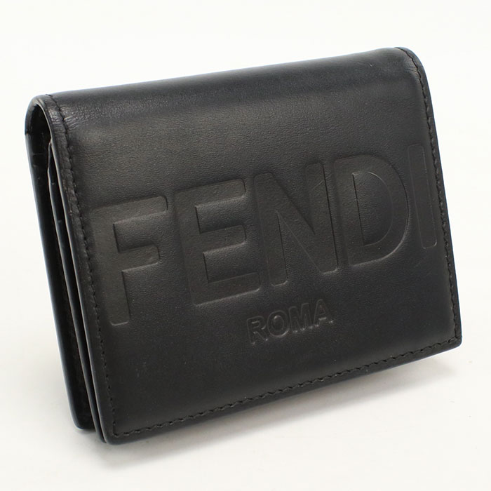 樂天商城 - 【中古良品】FENDI フェンディ 二つ折り財布 8M0420 フェンディ ローマ レディース ブラック