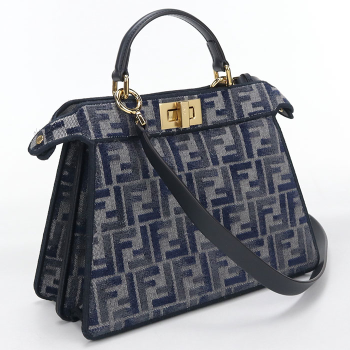 乐天商城 - 【中古・未使用】FENDI フェンディ ハンドバッグ 8BN327 2WAY ピーカブー レディース ネイビー