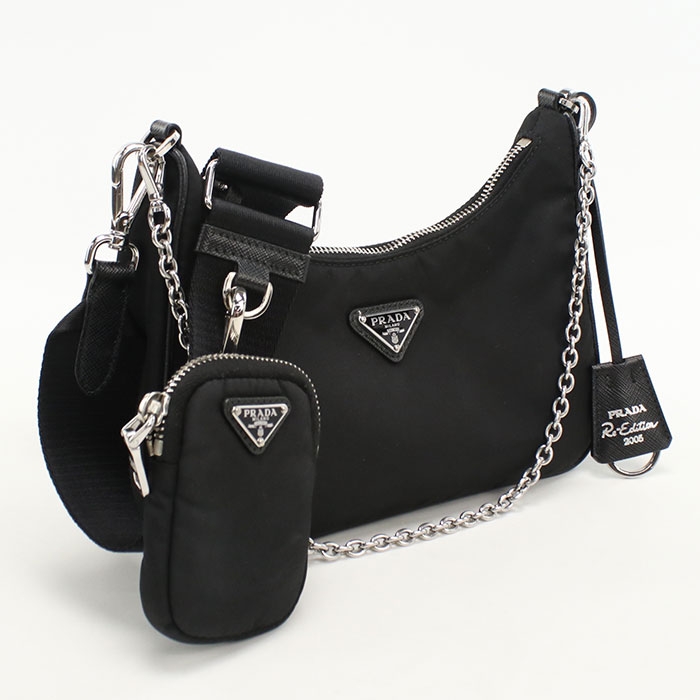 Rakuten - 【中古良品】PRADA プラダ 斜め掛け ショルダーバッグ 1BH058 レディース ブラック