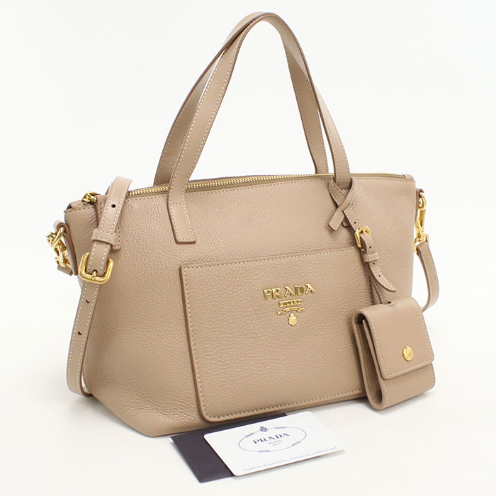 PRADA - 【中古良品】PRADA プラダ ハンドバッグ 1BA068 2WAY レディース ベージュ