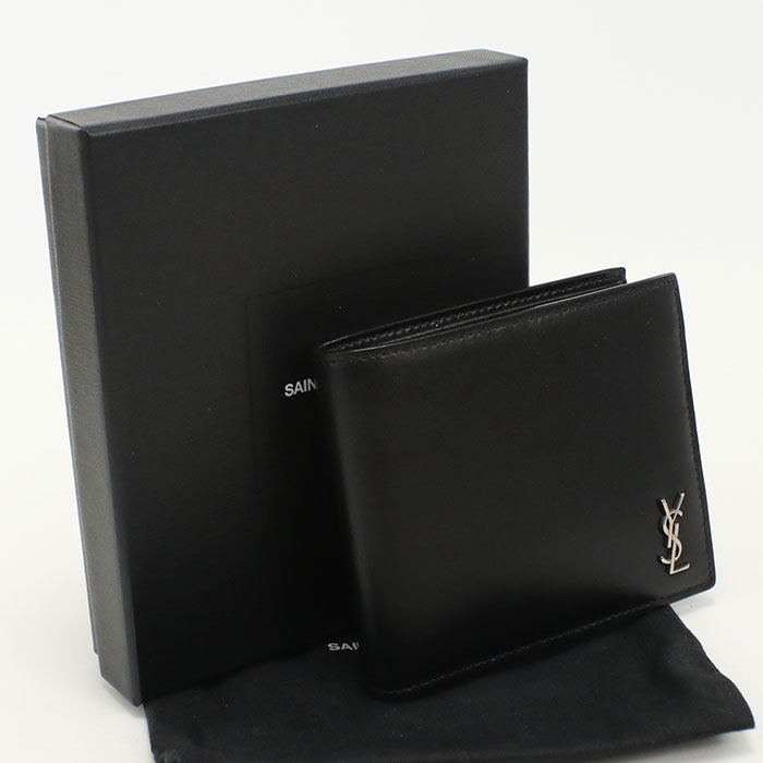 Other - 【中古良品】SAINT LAURENT サンローラン 二つ折り財布 610193 コインパース付きウォレット タイニーカサンドラEW メンズ ブラック