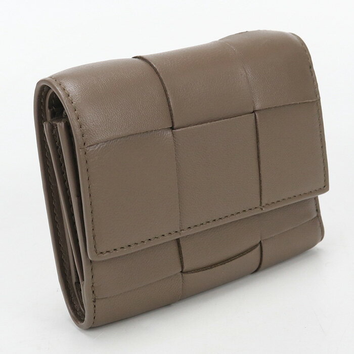 乐天商城 - 【中古美品】BOTTEGA VENETA ボッテガ・ヴェネタ 三つ折り財布 814686 ファスナーウォレット カセット レディース ブラウン