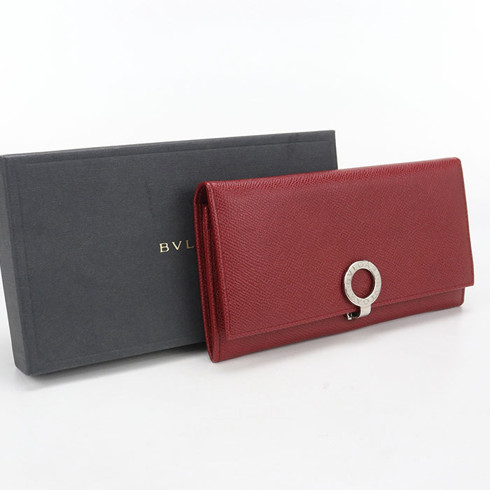 乐天商城 - 【中古良品】BVLGARI ブルガリ 長財布ニ折小銭入付き 長財布二つ折り レディース レッド